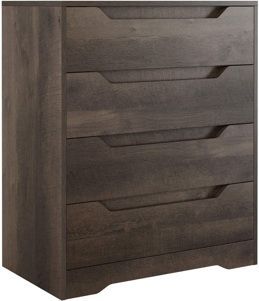 Homfa 4 Drawer Dresser for Bedroom, Wooden Handless Chest of Drawers, myhomfa Homfa 4 Drawer Dresser for Bedroom, Wooden Handless Chest of Drawers, myhomfa