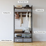 Homfa Clothes Rack with 9 Hooks and 2 Drawer Hangers