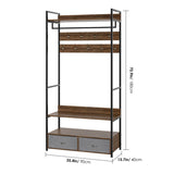 Homfa Clothes Rack with 9 Hooks and 2 Drawer Hangers