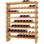 Homfa Bamboo Wine Rack 8-tier 72 Bottles Stackable Wine Holder Display Shelves Storage Shelves Freestanding Rack, Nature Color