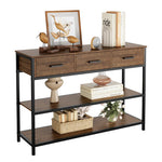 Homfa Console Table with 3 Drawers 2 Shelves for Living Room