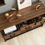 Homfa Console Table with 3 Drawers 2 Shelves for Living Room
