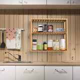 Homfa Bathroom Storage Shelf, Vertical Bamboo Household Shelf with 3-layer Shelves, Wall-mounted, Nature Color