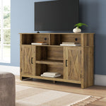 Homfa TV Stand Media Console Center, Industrial Style for TVs up to 60", Rustic Brown