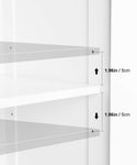 Homfa Bathroom Floor Storage Cabinet, Wood Linen Cabinet with Doors and Adjustable Shelf, Kitchen Cupboard, Free Standing Organizer for Living Room Entryway Home Office, White