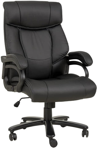 Homfa High Back Office Chair with Lumbar Support, Big and Tall Faux Leather Reclining Executive Chair, 360¡ã Swivel Computer Chair, Heavy Duty Base and Rock Back, Black
