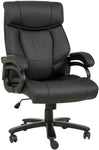 Homfa High Back Office Chair with Lumbar Support, Big and Tall Faux Leather Reclining Executive Chair, 360° Swivel Computer Chair, Heavy Duty Base and Rock Back, Black