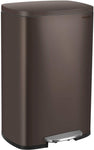 Homfa Kitchen Trash Can, 13.2 Gallon(50L)Stainless Steel Garbage Can with Removable Inner Bucket and Hinged Lids Dual Step Pedal Rubbish Bin Home Office Soft Closure 16.8Lx12.3Wx25.5H inch,Dark Bronze