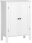 Homfa Bathroom Floor Cabinet, Free Standing Side Cabinet Storage Organizer with Double Doors and Adjustable Shelf for Home Office 22.8 x 11 x 31.5 Inches