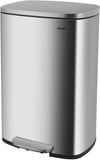 Homfa Kitchen Trash Can, 13.2 Gallon(50L) Fingerprint Proof Stainless Steel Garbage Can with Removable Inner Bucket and Hinged Lids, Pedal Rubbish Bin 16.8Lx12.3Wx25.5H inch Home Office, Soft Closure