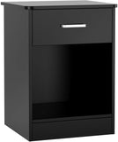 HOMFA Nightstand 2-Tier, Tall 1-Drawer End Table Side Table File Cabinet Storage Table for Home Office Bedside Cabinets with Sliding Drawer and Shelf, Black