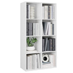 Homfa White Bookcase, 8 Cubes Storage Cabinet Unit Freestanding Display Stand Shelves