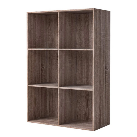 Homfa 6 Cubes Bookcase, Storage Cabinet Unit Freestanding Display Stand Shelves, Dark Oak