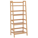 Homfa Ladder Bookcase Wood Flower Shelf, 4-Tier Plant Stand Storage Shelving Step Rack, Nature Color