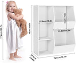 Homfa 5 Cubby Kids Bookcase, Children's Toy Storage Cabinet, Wide Toddler Bookshelf for Playroom, Reading Nook, Nursery, White