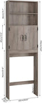 Homfa Over-The-Toilet Storage Cabinet, 2-Doors Bathroom Organizer with 4 Shelves, Space-Saving Toilet Storage Rack - 24.8 x 7.9 x 76.8 inches, Grey