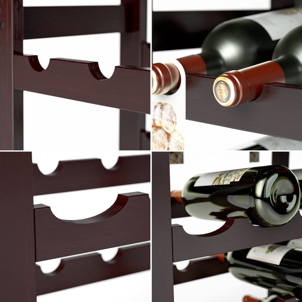 Homfa Bamboo Wine Rack, 7 Tier Free Standing Wine Storage Rack