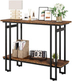 Homfa Industrial Coffee Table for Living Room, 2-Tier Tea Table with Storage Shelf TV Stand Side End Table, Accent Furniture for Home Office