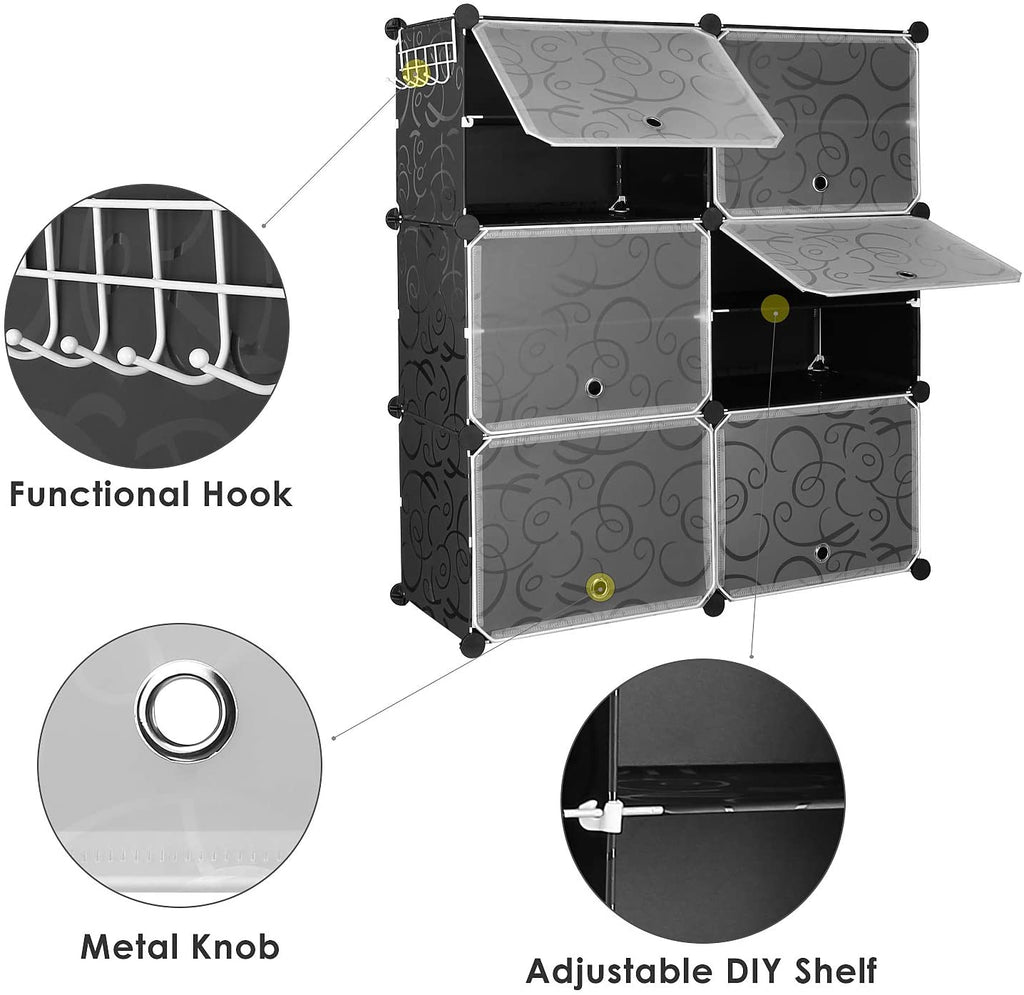 8 Cubes Shoe Organizer with Doors