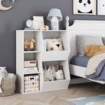 Homfa 5 Cubby Kids Bookcase, Children's Toy Storage Cabinet, Wide Toddler Bookshelf for Playroom, Reading Nook, Nursery, White