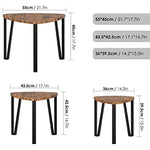 Homfa Nesting Coffee Tables, Set of 3 End Tables, Vintage Side Tables Bedroom, Nightstand Modern Furniture Decor Table Sets