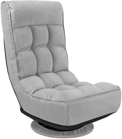 Homfa Floor Gaming Chair, 4-Position Adjustable Gaming Floor Chair, 360 Degree Swivel Floor Chair, 330lb Support, Comfortable Folding Floor Chair, Grey