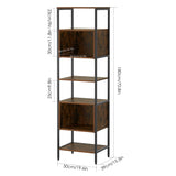 Homfa Bookcase with 2 Cube Organizer, 70" Tall Modern Industrial 6-Tier Display Storage Shelf, Wood Look Bookcase with Metal Frames & Open Free Standing Shelves for Home, Office, Rustic Brown