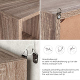 Homfa Bookshelf 4-Tier Bookcase 8 Cube Modular Storage Organizer Cabinet Modern Home Office Furniture (Dark Oak)