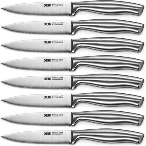 Homfa Steak Knives, Premium Stainless Steak Knives Set of 8, Super Sharp Serrated Steak Knife with Gift Box