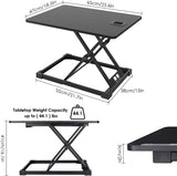 Standing Desk Riser Height Adjustable, 25.6 x18.5 inch Sit to Stand Up Desk with Touch Button,Black