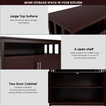 Homfa Floor Cabinet Wooden Sideboard with 2 Door Storage Unit Organiser Cupboard for Living Room, 38.6"L x 17.3"W x 31.5"H, Dark Brown