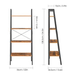 Homfa 54.5'' H x 22'' W Iron Ladder Bookcase