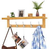 Homfa Wall Mounted Coat Rack, Coat Rack with Shelf and 5 Metal