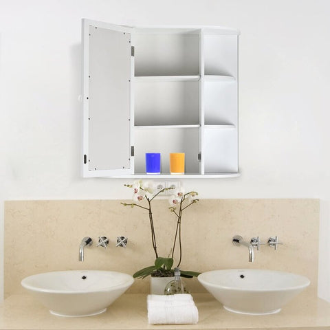 Homfa Wall Mirror with Shelf, Hanging Vanity Mirror for Bathroom