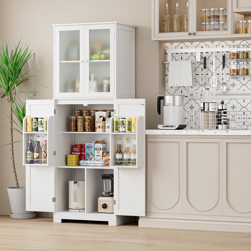 Homfa 67 Farmhouse Kitchen Pantry Cabinet Tall Storage Cabinet