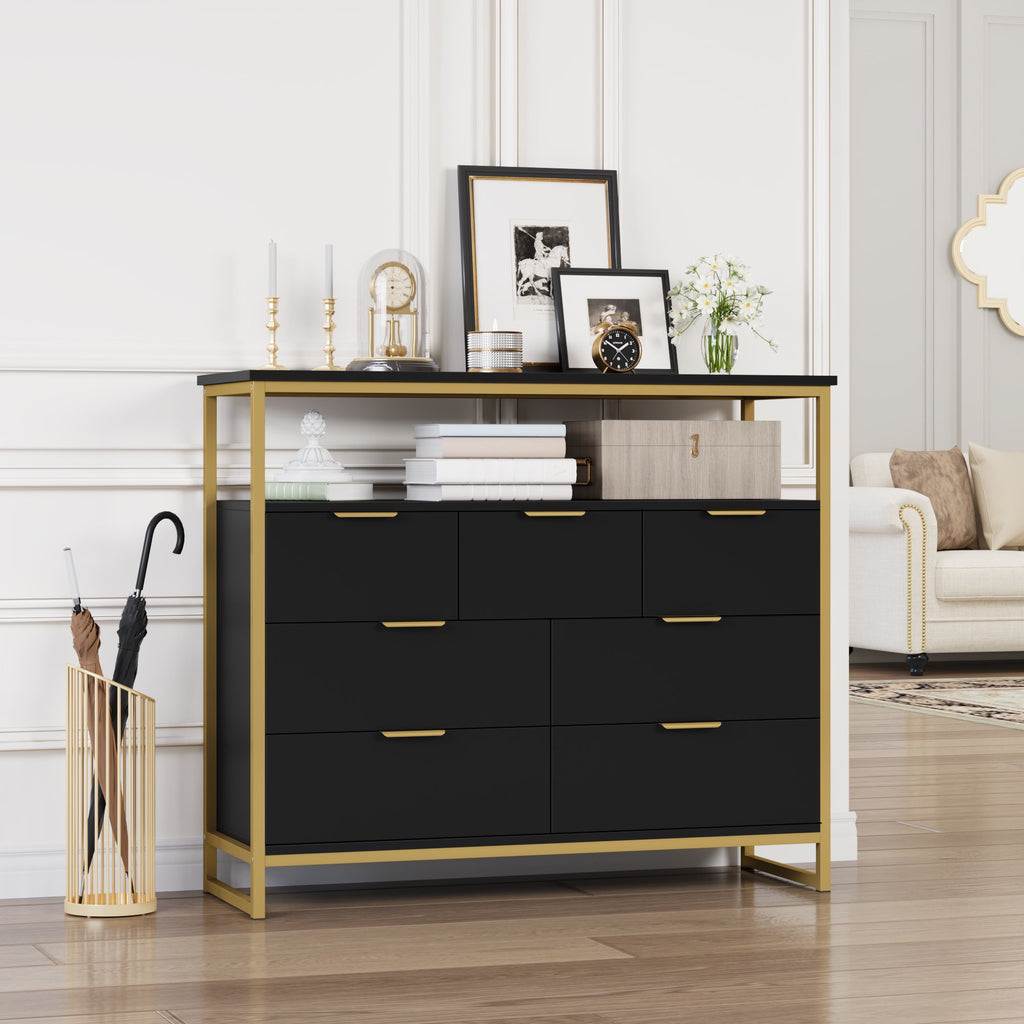 Homfa 7 Drawer Dresser for Bedroom, Modern Chest of Drawer, Wood Stora myhomfa Homfa 7 Drawer Dresser for Bedroom, Modern Chest of Drawer, Wood Stora myhomfa