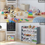 Homfa Kids Toy Organizers And Storage With 16 Multiple Color Plastic Bins Shelf Drawer For Bedroom Playroom