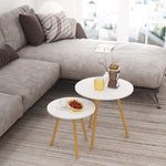Homfa Nesting Coffee End Tables Modern Decor Round Side Table For Home/Office Balcony