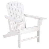 Oversized Poly Lumber Adirondack Chair With Cup Holder, All-Weather Lounge Chair With 330 Lbs Duty Rating, White
