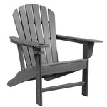 Oversized Poly Lumber Adirondack Chair With Cup Holder, All-weather Lounge Chair With 350 Lbs Duty Rating, Gray