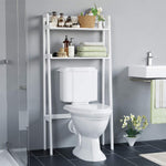 Homfa Bathroom Over Toilet Storage Shelf 2-Tier Toilet Tower Holder Space Save Freestanding Rack, White Finish