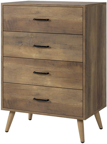 Homfa 4 Drawer Dresser, Wood Chest of Drawers, 23.6'' W Nightstand Chest Dresser for Bedroom, Rustic Brown Finish