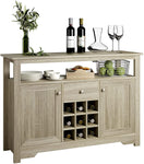 Sideboard Storage Cabinet with 3 Drawers & 3 Doors Buffet Cabinet for Dining Room, White