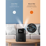 Homfa Humidifier, 5.5L Warm and Cool Mist Humidifiers for Bedroom with Customized Humidity, Sleep Mode and 12H Timer, for Living Room, Office and Baby Room, Black