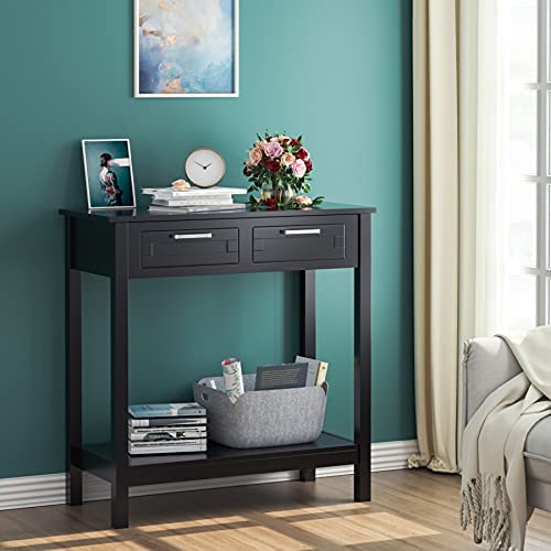 Tall entryway store table with drawers