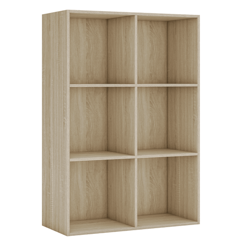 Homfa 6 Cubes Bookcase, Storage Cabinet Unit Freestanding Display Stand Shelves, Oak