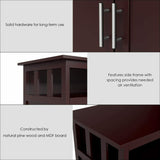Homfa Floor Cabinet Wooden Sideboard with 2 Door Storage Unit Organiser Cupboard for Living Room, 38.6"L x 17.3"W x 31.5"H, Dark Brown