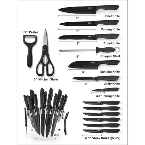 Knife Set, 16 Pcs Kitchen Knife Set, Sharp Stainless Steel Chef Knife