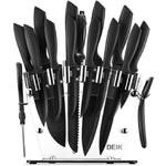 Homfa Knife Set High Carbon Stainless Steel Kitchen Knife Set 16 PCS, BO Oxidation for Anti-rusting and Sharp, Super Sharp Cutlery Knife Set with Acrylic Stand and Serrated Steak Knives