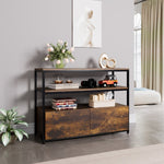 Homfa TV Stand, Sideboard Storage Cabinet with 2 Drawer for Living Room, Tabby